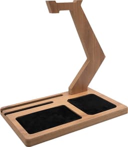 Industrial Living Koptelefoon Houder – Hoofdtelefoon Standaard Bureau – Gaming Headset Stand – Hout — thumbnail 2