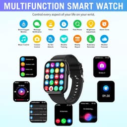 SAMTECH Smartwatch Pro - Heren & Dames – horloge – met HD Touchscreen - Stappenteller, Calorie Teller, Slaap meter – Geschikt voor iOS, Android en meer - Zwart — thumbnail 5