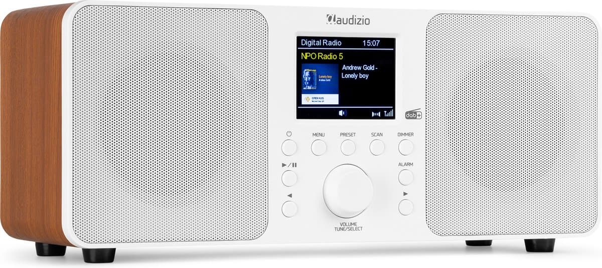 DAB radio met Bluetooth - Audizio Genua - DAB+ radio, FM radio - Auto scan - Wit — afbeelding 1