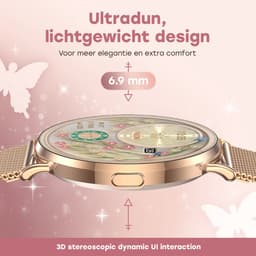 Bizoule Smartwatch Lunita - AMOLED - Rosé-Goud - 41mm - Horloge met Belfunctie - Stappenteller - Android en iOS — thumbnail 5