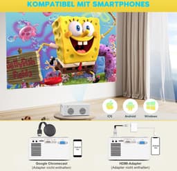 Equivera Mini Beamer - Draagbare Beamer - Beamer - Mini Beamer Projector - Projector - Mini Projector — thumbnail 5