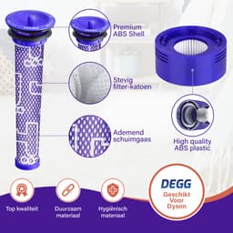 DEGG® - Filterset Geschikt voor Dyson V7 & V8 - Pre + Post Filter - Animal Absolute - Inlaatfilter + Uitblaasfilter - Stofzuiger Onderdelen - Hepa Filter - Wasbaar - Duurzaam - VOORDEEL-VERPAKKING - 6 STUK(S) — thumbnail 2