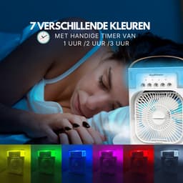 Good lifehacks Mini Airco - Aircooler - Luchtkoeler - Airconditioning - Tafel Ventilator - Luchtbevochtiger - 600ml - Luchtverfrisser - Aroma Diffuser — thumbnail 4