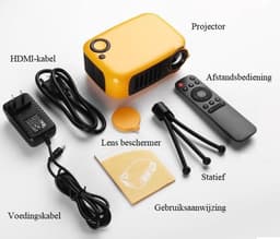 Upgrade Mini Beamer - Mini Beamer Projector - Pocket Beamer - Inclusief HDMI kabel - Draagbaar - Oranje — thumbnail 3