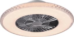 REALITY HARSTAD - Ventilator - Chroom - incl. 1x SMD 38 W - Afstandsbediening - Geintegreerde dimmer - Traploos instelbare lichtkleur - Niet geschikt voor externe dimmer - Slaaptimer - Geheugenfunctie - 3 snelheidsinstellingen - Zomer- en wintermodus — thumbnail 1