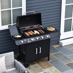 Sunny Barbecue-grill trolley op gas met thermometer RVS zwart 122 x 55 x 98 cm — thumbnail 4