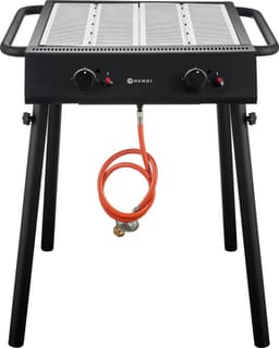 HENDI Krachtige gasgrill – 2 branders – compact en draagbaar – zwart – 9,5kW — thumbnail 2