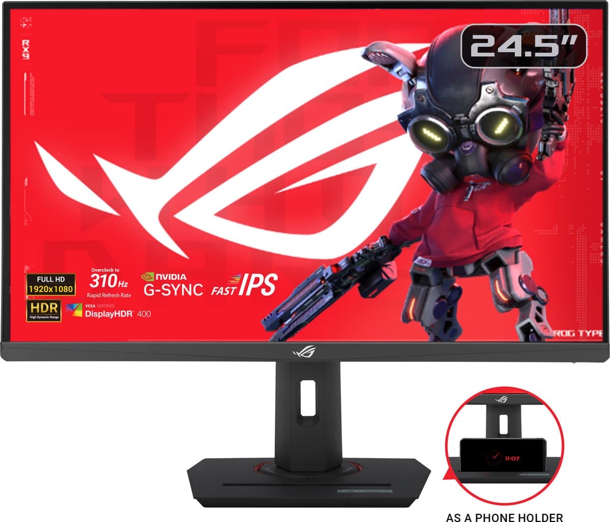 ASUS ROG Strix XG259CMS USB Type-C Gaming Monitor - FHD IPS - 310Hz - 1ms - G-SYNC Compatible - USB-C - 24.5 Inch — afbeelding 1