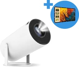 Mini Beamer - met Projectiescherm 120 inch (266 cm) - 4K Beeldkwaliteit - Android 11.0 - Projector Scherm - WIFI 6 & Bluetooth 5.2 - 200 ANSI Lumen- HD - Home Cinema - Beamerscherm - Proun — thumbnail 1