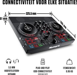 Numark Party Mix Live - DJ-controller / DJ-set met DJ-verlichting, DJ-luidsprekers en DJ-mixer voor Serato DJ Lite — thumbnail 3