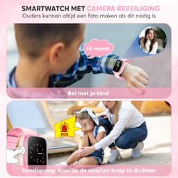 Rock&Rose 4G GPS Horloge Kind - Inclusief Simkaart - SOS Functie - Kinder Smartwatch - Kinderhorloge Meisje Smartwatch - Smartwatch Kinderen - Roze — thumbnail 3