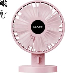 Ninzer Mini Ventilator USB - Stille Mini USB-Ventilator - Tafelventilator & Bureau Ventilator - Compact, Stil & Krachtig - Roze — thumbnail 1