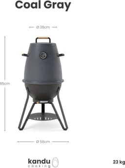 Kandu Cooking 41 kooksysteem - Coal Grey - Vertical Cooking barbecue - Ø58 x H95 cm — thumbnail 2
