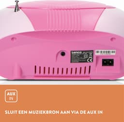Lenco SCD-37 - Draagbare radio CD speler met MP3 optie en USB - Roze — thumbnail 4