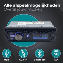 Caliber Autoradio met Bluetooth - Audio Streamen - 1 din Autoradio - Handsfree bellen - USB Oplaadpoort - 4 x 75 Watt (RMD057) — thumbnail 2