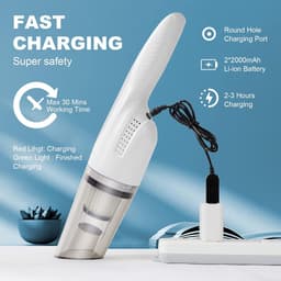 9000pa Draadloze Handstofzuiger - Krachtige 120W - 30 Min Werkduur - USB Oplaadbaar - Voor Thuis Auto Kantoor — thumbnail 2