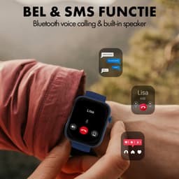 Denver Smartwatch - Android iOS - Volledige Belfunctie - Amoled Display - Sporthorloge - Hartslagmeter - Saturatiemeter - Slaapmonitor - SWC185BU — thumbnail 2