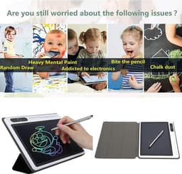 10 inch LCD-tablet tekentablet voor commerciële benodigdheden - Hightech lamineertechnologie - zwart met lederen hoes Digitaal notitieblok — thumbnail 3