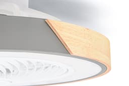 Slimme Plafondventilator - Grijs + Hout - Ø 52 cm - Stille Motor - Handige App - Dimfunctie - Plafond Ventilator met Verlichting - Plafondlamp met Ventilator — thumbnail 5