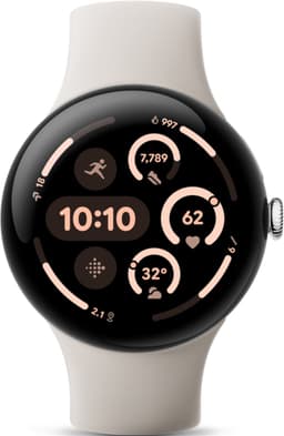 Google Pixel Watch 3 - Smartwatch - 45mm - Zilverkleurig/Wit — thumbnail 1