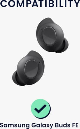 kwmobile 6x cover voor oordopjes - geschikt voor Samsung Galaxy Buds FE - Van memory foam in zwart - Maat S, M en L — thumbnail 4