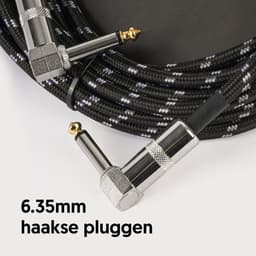 Áengus Black Tweed Gitaarkabel Instrumentkabel - 6.35mm mono jack plug haaks/haaks - 6 meter — thumbnail 3
