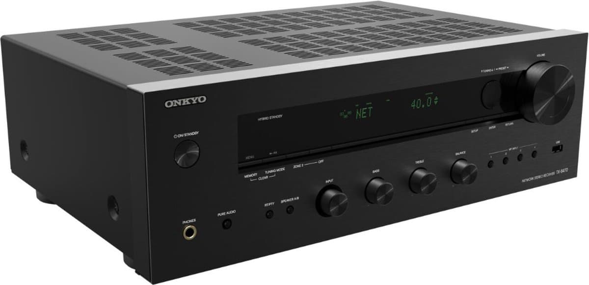 Onkyo TX-8470 - 2x 110W, Speaker A/B, HDMI 2.1 (4in/1out), 8K, DAB+, Bluetooth, Network, Klipsch Optimized, Sonos, Roon — afbeelding 1