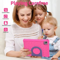 Pritom Kindertablet - Kindertablet vanaf 3 jaar - Kindertablet - 3GB RAM - 64 GB Opslag - Snelle 10 Inch Kindertablet - Beschermhoes - Roze — thumbnail 3