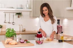 MKSS® Foodprocessor - Elektrische Groentesnijder Multifunctioneel - Vleesmolen - Gehaktmolen - RVS - Top Kwaliteit - Rood — thumbnail 2