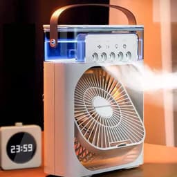 Draagbare 3-in-1 Ventilator en Airconditioner | Kleine Luchtkoeler met LED Nachtverlichting & Luchtbevochtiger | Kleur Groen - Ideaal voor Huis | BEKEND VAN TIKTOK — thumbnail 3