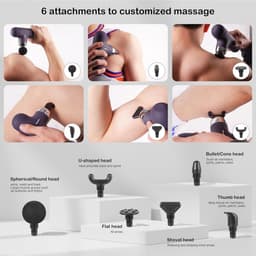 Massage Pistool Draagbaar Handheld Percussie Massager voor Diepe Weefsel Spierverlichting - Compact Lichtgewicht Ontwerp Krachtige Motor Lange Batterijduur - Inclusief 6 Massagekoppen 4 — thumbnail 5