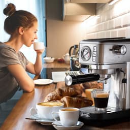 Ariete 1381/10 Moderna - Espressomachine/Pistonmachine - 15 bar - inhoud 1.1 liter - Manometer - Zilver — thumbnail 2
