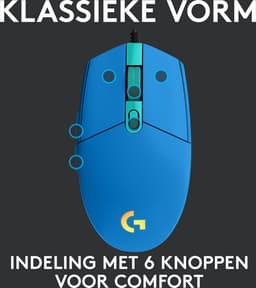 Logitech G203 LIGHTSYNC - Bedrade Gaming Muis - RGB verlichting - Blauw — thumbnail 3