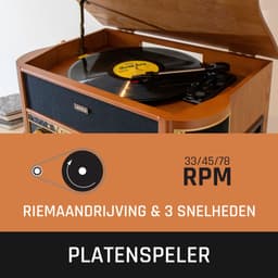 Classic Phono Retro Platenspeler - Bluetooth - Auto-stop - DAB Radio CD en Cassettespeler - TCD-2571WD - Hout — thumbnail 3
