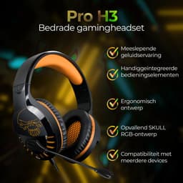 Spirit of Gamer Headset – Kinder Koptelefoon - Koptelefoon - Microfoon – Geschikt Voor Headset Nintendo Switch/PS5/PS4/Xbox Series X/S/Xbox One/Pc – Ruisonderdrukkende Microfoon – Verstelbare hoofdband – Helder geluid – Zwart/Oranje — thumbnail 4