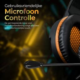 Spirit of Gamer Headset – Kinder Koptelefoon - Koptelefoon - Microfoon – Geschikt Voor Headset Nintendo Switch/PS5/PS4/Xbox Series X/S/Xbox One/Pc – Ruisonderdrukkende Microfoon – Verstelbare hoofdband – Helder geluid – Zwart/Oranje — thumbnail 5