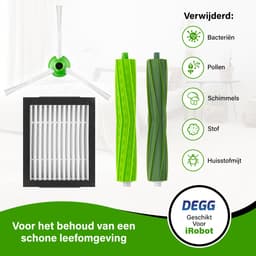 DEGG® - Vervangingsset Geschikt voor iRobot Roomba - i7 i7+ i1 i1+ i3 i3+ i4 i4+ i5 i5+ i6 i6+ i8 i8+ e5 e6 e7 - Geschikt voor iRobot Roomba Onderdelen - 2x Roller, 5x Hepa-filter en 5x Zijborstel - JAARPAKKET — thumbnail 5