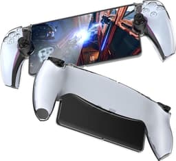 PlayCool Clear case met Thumb Grips en 1x Anti Blue Light Screen Protector Glas geschikt voor Playstation Portal Remote Player voor PS5®-console — thumbnail 1