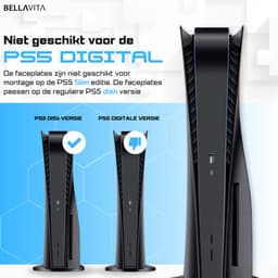 BELLAVITA ® PS5 Faceplate - NIET GESCHIKT VOOR DE PS5 SLIM - Disk Versie - Disk Version - Playstation 5 faceplate - Playstation 5 - Faceplates - PS5 Accessoires - Zwart - Matte Black - Cover - Skin - Sinterklaas - Black Friday - Kerst - Kerstmis — thumbnail 5
