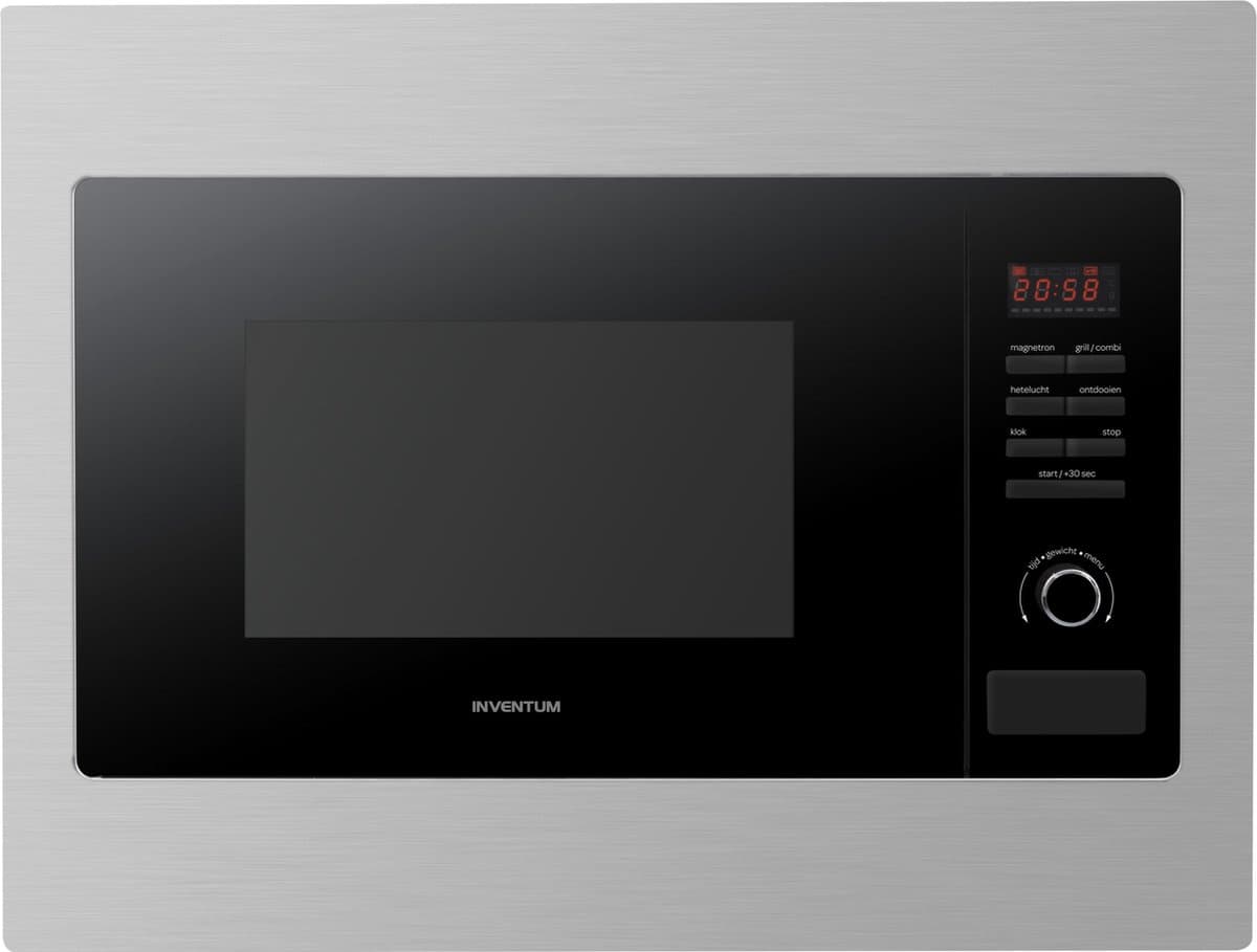 Inventum IMC6125F - Inbouw combi-oven - Hetelucht - Magnetron - Grill - 25 liter - 45 cm hoog - Tot 220 graden - RVS/Zwart — afbeelding 1