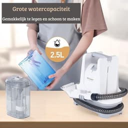 Krachtige Vlekkenreiniger – Tapijtreiniger – Vacuum Cleaner – Reinigingsmachine – Voor Gezin met Huisdieren – Compact Design - Wit — thumbnail 5