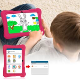 Pritom® Kindertablet – Tablet vanaf 3 jaar – Quad Core Processor - 7 inch Kids Tablet – Andriod 10 – 32 GB – WiFi – Bluetooth – Standaard Educatieve Software Geïnstaleerd – Ontspannend & Leerzaam – Spelenderwijs Leren - Kindvriendelijk - Blauw — thumbnail 4