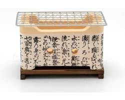 Japanse mini-BBQ 16cm x 9cm - Mini Grill - Tafel Grill - Aziatische mini barbecue met RVS rooster