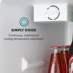 Klarstein Cool Kid - Drankenkoelkast, minikoelkast, minibar, 66 liter inhoud, 109 kWh/jaar, vrijstaand, 45 x 63 x 51 cm (B x H x D), 42 dB, grijs / geborsteld roestvrij staal - 66L - voor Bar - Drankkoelkast - Drankenkoeler — thumbnail 3