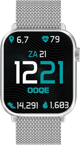 OOQE WATCH PRO 7 - Smartwatch Heren | Elegant Design | Bellen en Gebeld Worden | Berichten Inzien |Gezondheidsanalyse | Sportanalyse | Stress en Slaap Management | Nederlandstalig | Barst- en Krasbestendig | Zilver — thumbnail 2