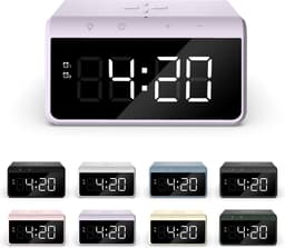 Caliber Wekker - Draadloze Oplader - Wake-up Light - Digitale wekker - Wekkers digitaal - Digitale klok - Paars (HCG019QI-PU) — thumbnail 2