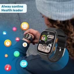 ISHIVA® AMOLED Smartwatch - Smartwatch Dames - Smartwatch Heren - Smartwatch Android - Stappenteller - Slaapmonitor - Hartslagmonitor - 2 jaar Garantie - Zwart — thumbnail 3