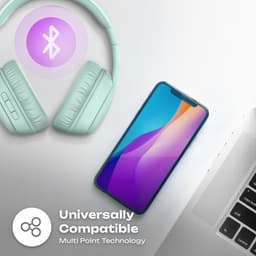 PowerLocus P7 - Draadloze Over-Ear Koptelefoon Inklapbaar - Bluetooth Hoofdtelefoon - Met microfoon – Headphone – Incl. Carry Case - Mint — thumbnail 3