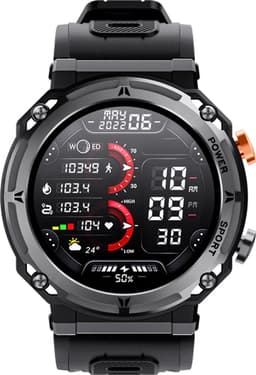 WizBay Premium Select® Smartwatch 1.39 inch - Bluetooth Bellen - Hartslag en Zuurstofmeting - Slaapmonitor - Sportmodi - AI Voice - IP67 - Mat Grijze RVS Kast - Zwarte TPU Band — thumbnail 5