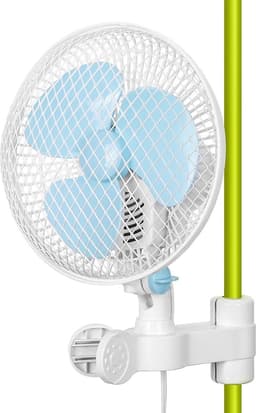 Oscillerende clip-on ventilator voor mastmontage 250 cm lange kabel - 20 W 2 snelheden - super stil met EU-stekker - small growth Monkey fan hydroponics — thumbnail 1